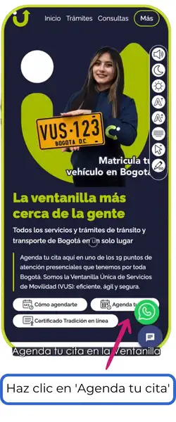 Haz clic en Agenda tu cita