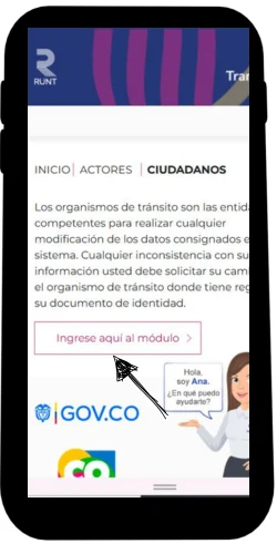  Haz clic en el boton Ingrese aqui al modulo